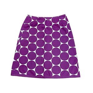 Boden Womens Skirt Size 12 R Big Purple Dots Marimekko Style Lined Excellent